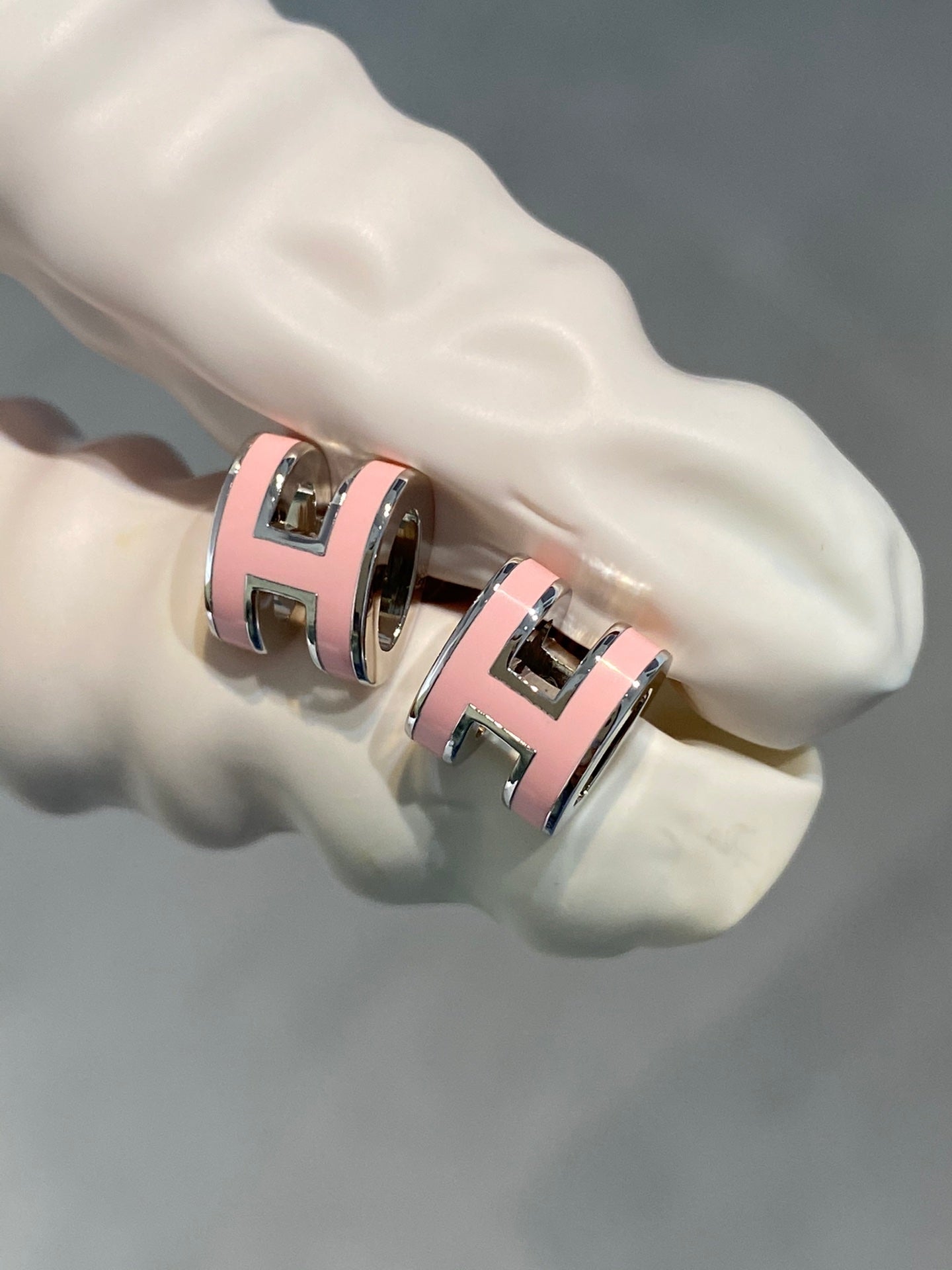 [Everoly JW] MINI POP H SILBER OHRRINGE ROSA