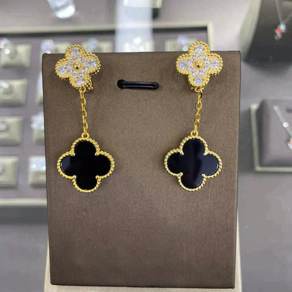[Everoly JW]CLOVER  2 MOTIFS  DIAMOND  EARRINGS (MULTIPLE CHOICESç´