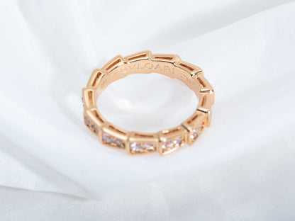 [Everoly JW]SERPENTI RING PINK GOLD DIAMOND PAVED 3MM