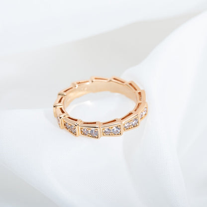 [Everoly JW]SERPENTI RING PINK GOLD DIAMOND PAVED 3MM