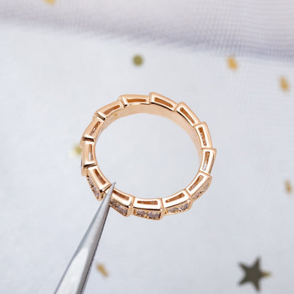 [Everoly JW]SERPENTI RING PINK GOLD DIAMOND PAVED 3MM