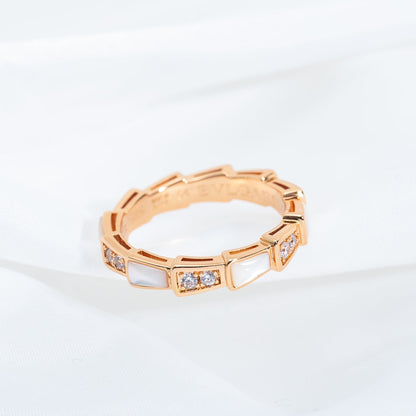 [Everoly JW]SERPENTI RING PINK GOLD DIAMOND MOP 3MM