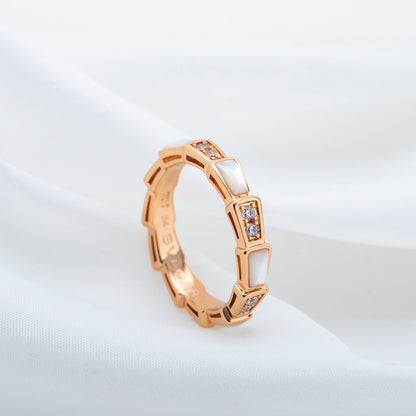 [Everoly JW]SERPENTI RING PINK GOLD DIAMOND MOP 3MM