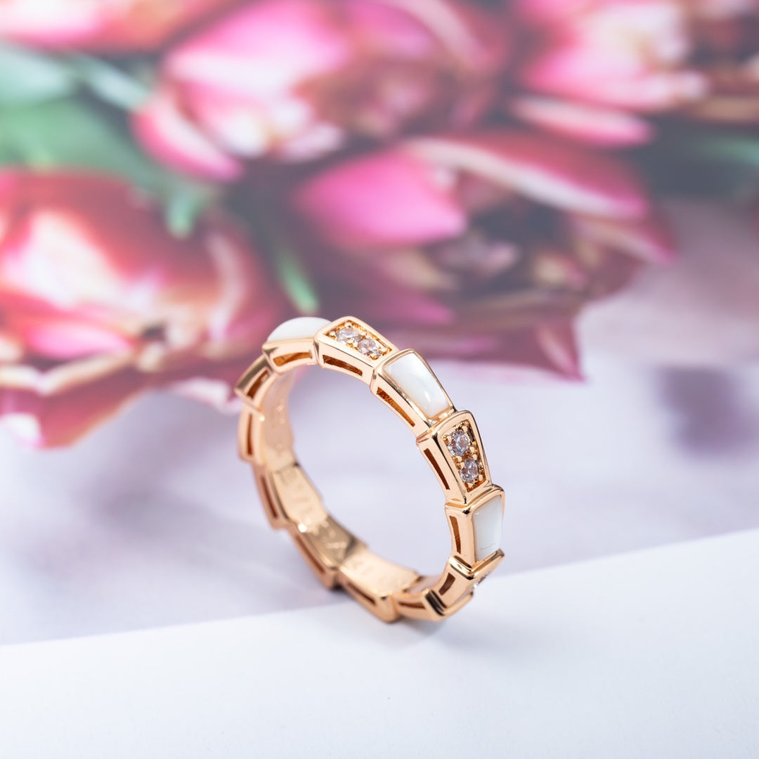 [Everoly JW]SERPENTI RING PINK GOLD DIAMOND MOP 3MM