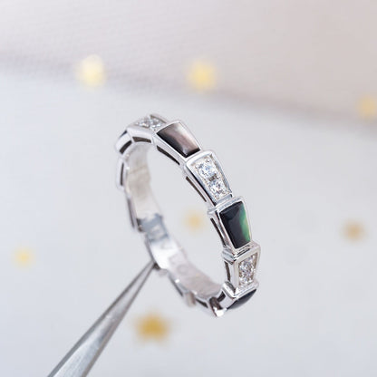 [Everoly JW]SERPENTI RING SILVER  DIAMOND BLACK MOP 3MM