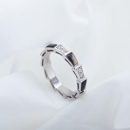 [Everoly JW]SERPENTI RING SILVER  DIAMOND BLACK MOP 3MM