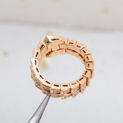 [Everoly JW]SERPENTI RING PINK GOLD DIAMOND DOUBLE ROW
