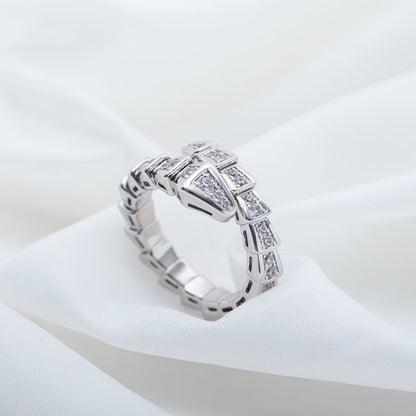[Everoly JW]SERPENTI RING SILVER DIAMOND PAVED 4MM