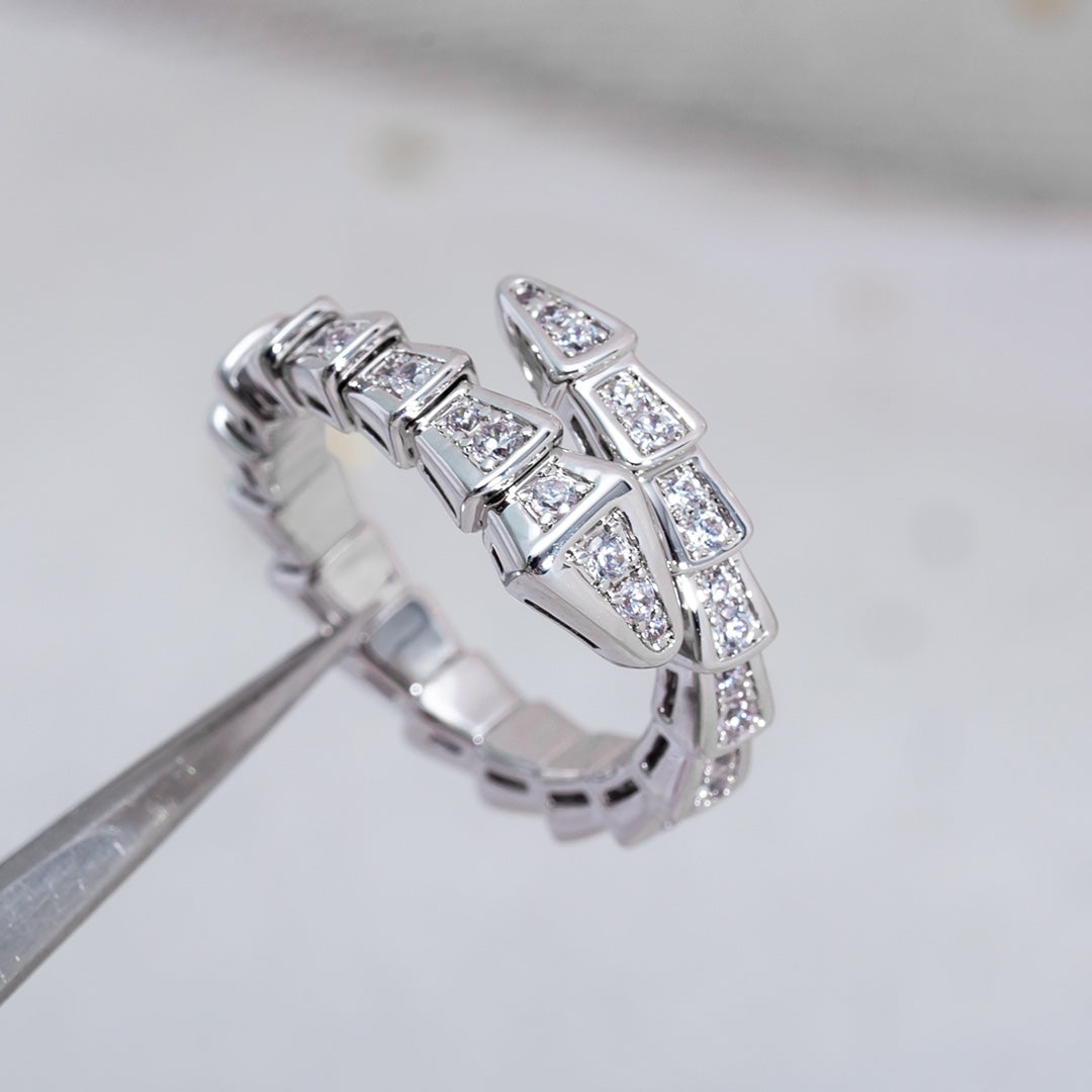 [Everoly JW]SERPENTI RING SILVER DIAMOND PAVED 4MM
