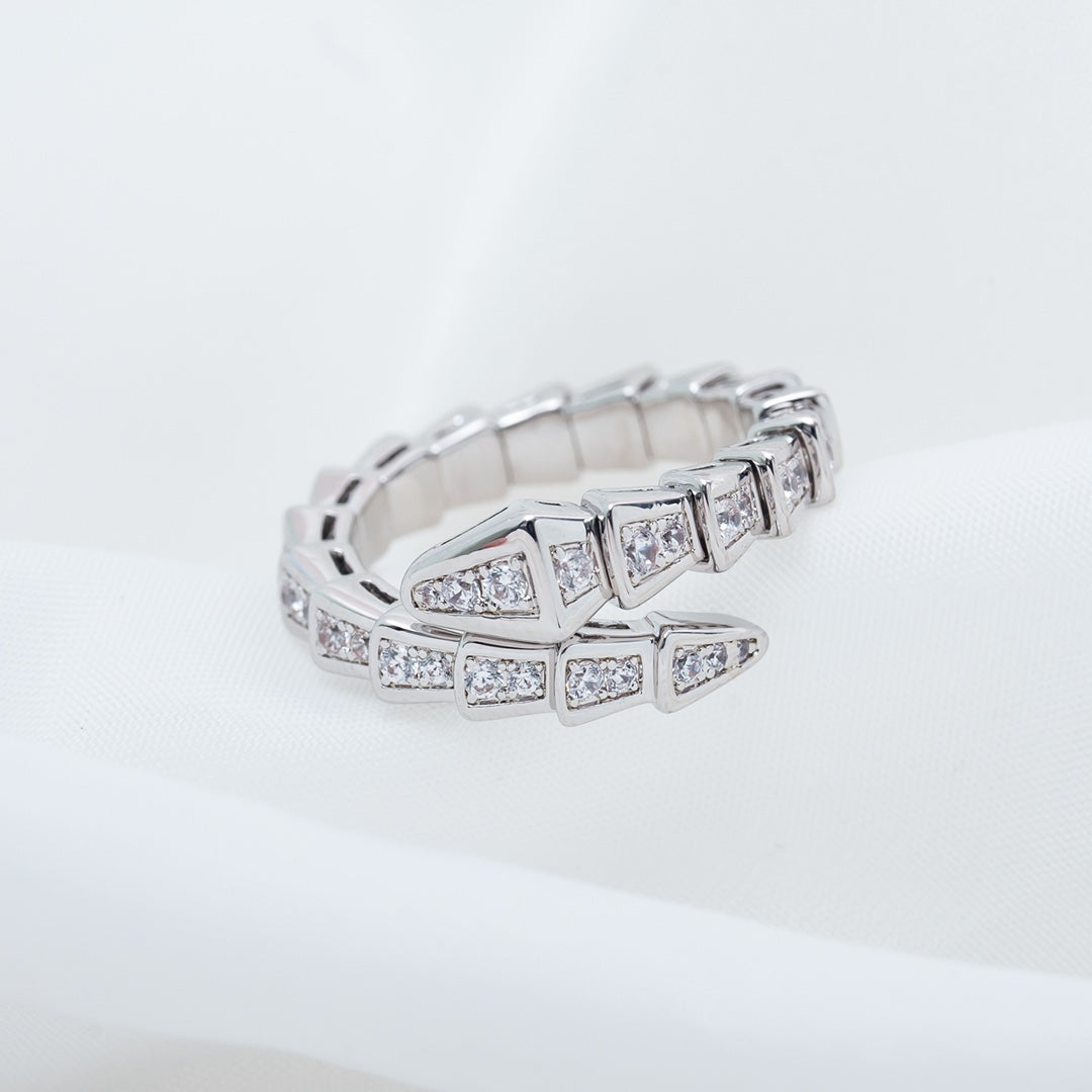 [Everoly JW]SERPENTI RING SILVER DIAMOND PAVED 4MM