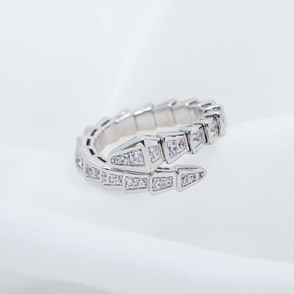 [Everoly JW]SERPENTI RING SILVER DIAMOND PAVED 4MM