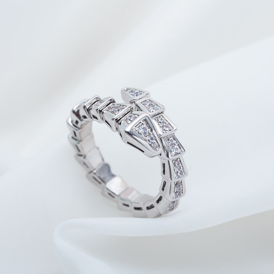 [Everoly JW]SERPENTI RING SILVER DIAMOND PAVED 4MM