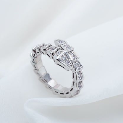 [Everoly JW]SERPENTI RING SILVER DIAMOND PAVED 4MM