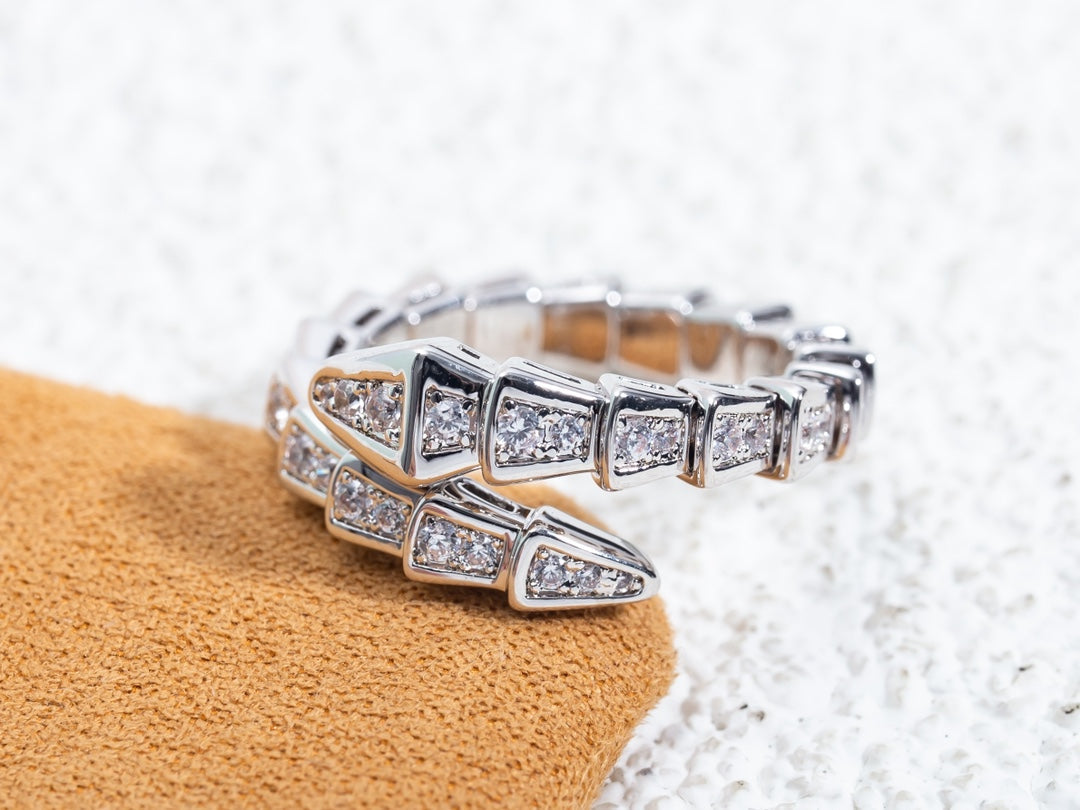 [Everoly JW]SERPENTI RING SILVER DIAMOND PAVED 4MM
