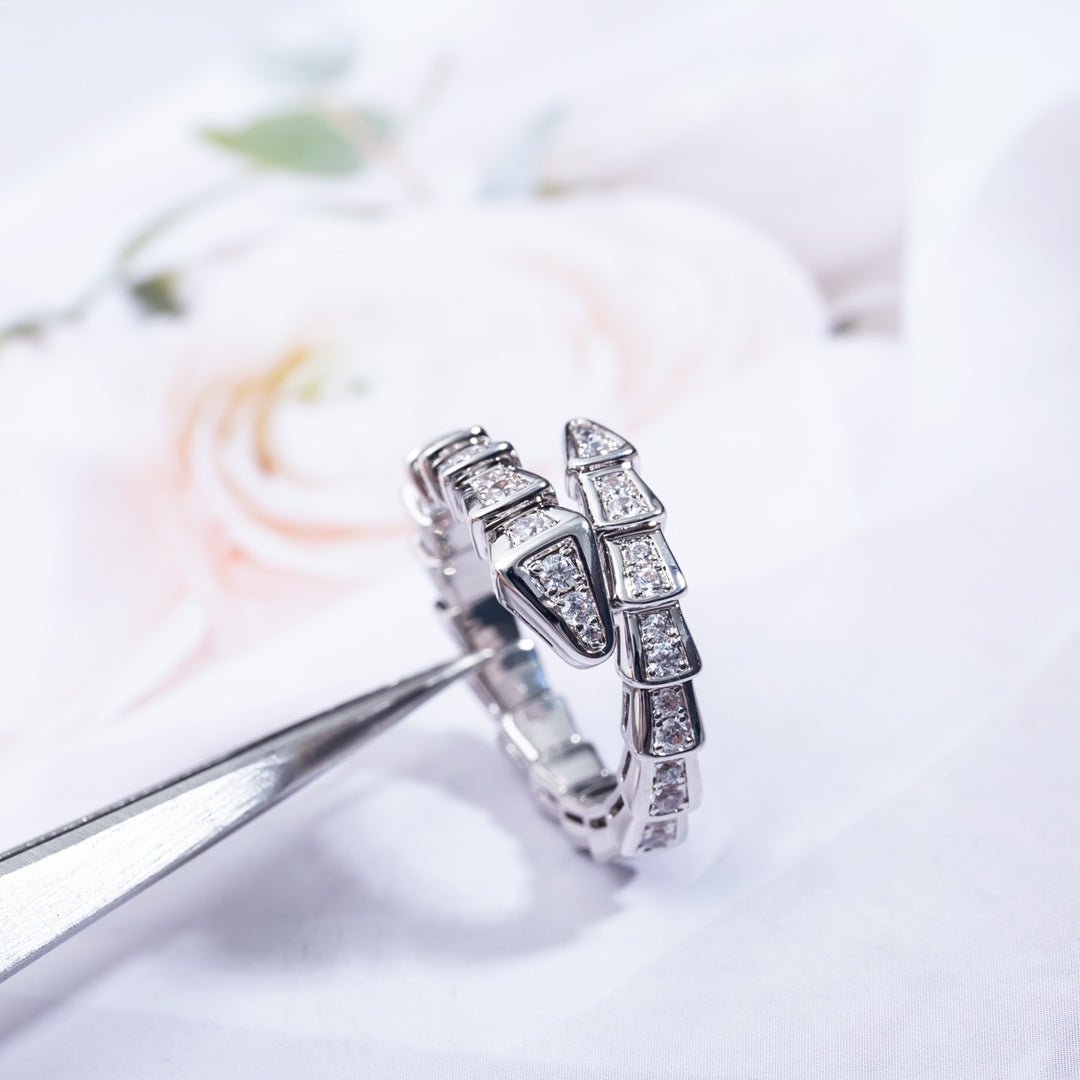 [Everoly JW]SERPENTI RING SILVER DIAMOND PAVED 4MM