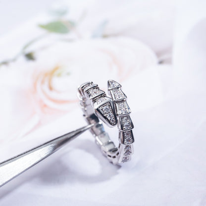 [Everoly JW]SERPENTI RING SILVER DIAMOND PAVED 4MM