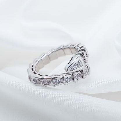 [Everoly JW]SERPENTI RING SILVER DIAMOND PAVED 4MM
