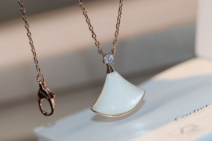 [Everoly JW]DREAM NECKLACE WHITE MOP PINK GOLD 1 DIAMOND