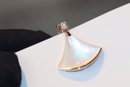 [Everoly JW]DREAM NECKLACE WHITE MOP PINK GOLD 1 DIAMOND
