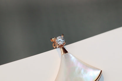 [Everoly JW]DREAM NECKLACE WHITE MOP PINK GOLD 1 DIAMOND