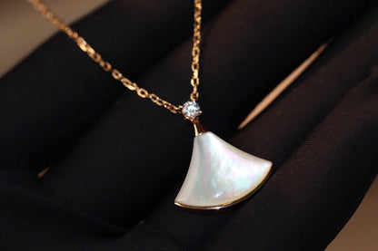 [Everoly JW]DREAM NECKLACE WHITE MOP PINK GOLD 1 DIAMOND