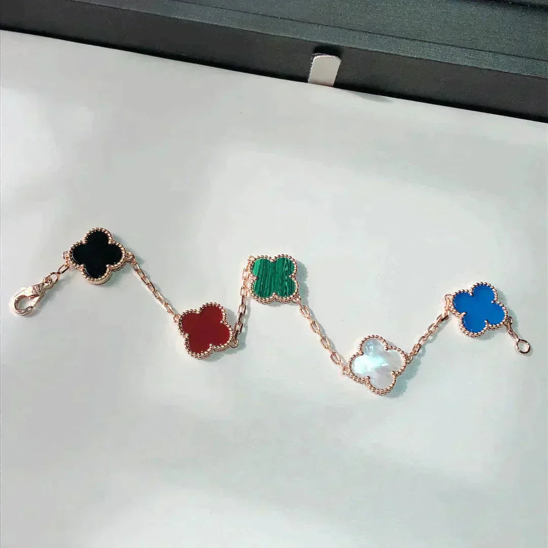 [Everoly JW] CLOVER 5 MOTIFS MULTICOLOR BRACELET