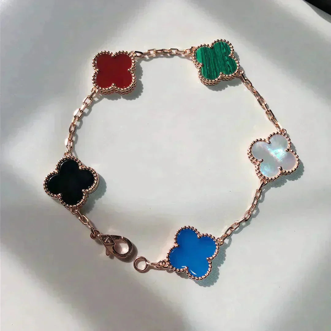 [Everoly JW]クローバー5モチーフ マルチカラーブレスレット