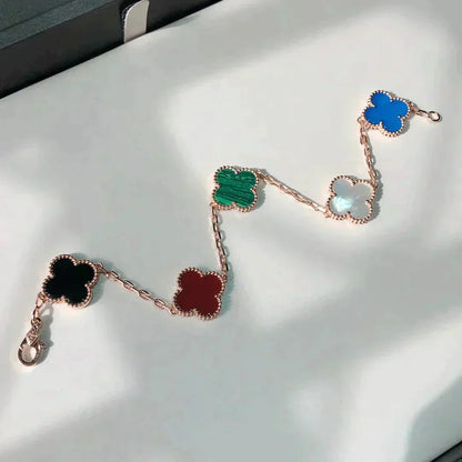 [Everoly JW]クローバー5モチーフ マルチカラーブレスレット
