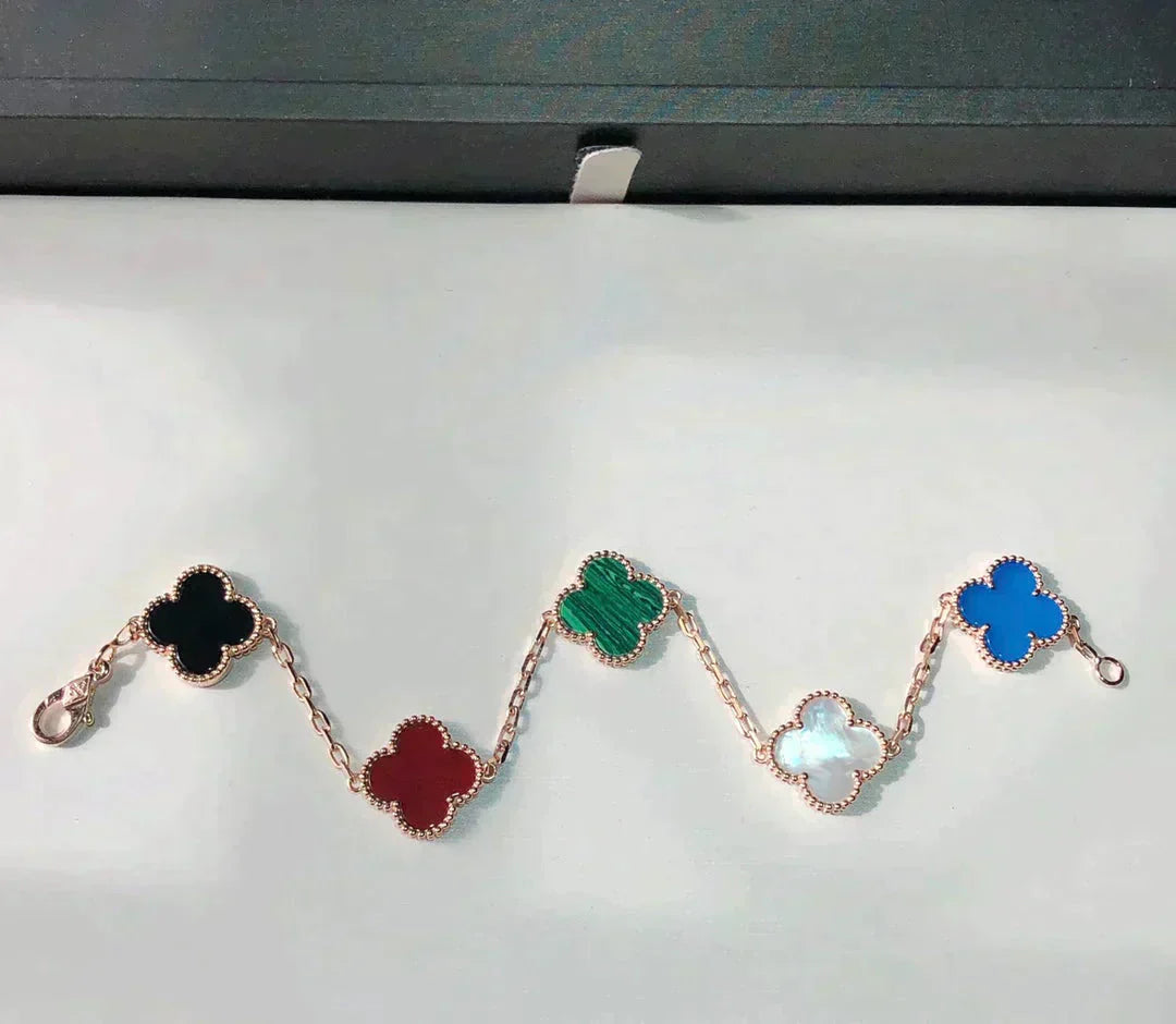[Everoly JW] CLOVER 5 MOTIFS MULTICOLOR BRACELET