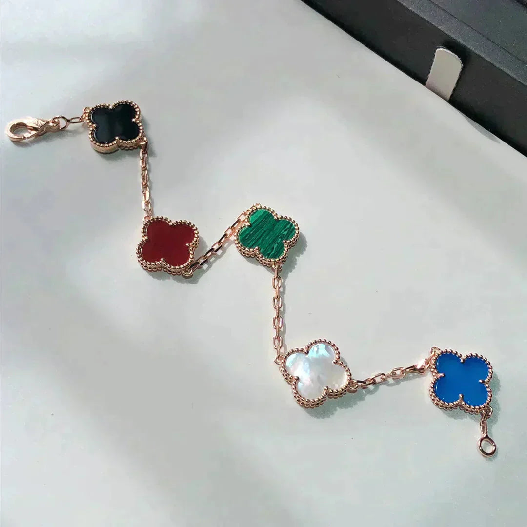 [Everoly JW] CLOVER 5 MOTIFS MULTICOLOR BRACELET