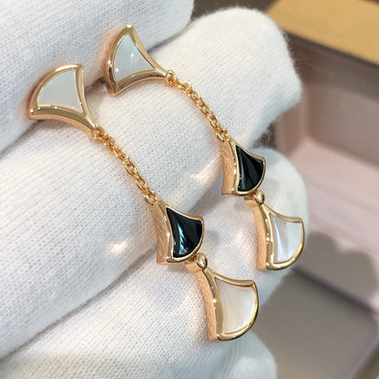 [Everoly JW]DREAM EARRINGS 3 MOTIFS ONYX MOP PINK GOLD
