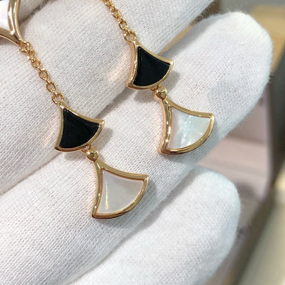 [Everoly JW]DREAM EARRINGS 3 MOTIFS ONYX MOP PINK GOLD