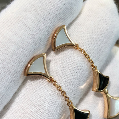 [Everoly JW]DREAM EARRINGS 3 MOTIFS ONYX MOP PINK GOLD