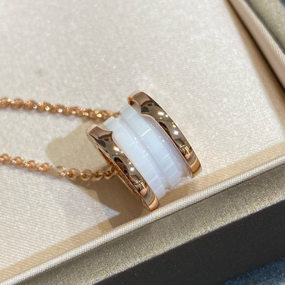 [Everoly JW]ZERO 1 WHITE CERAMIC PINK GOLD NECKLACE