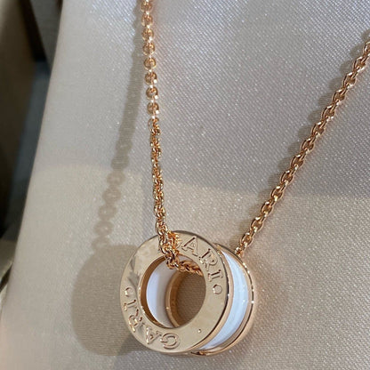 [Everoly JW]ZERO 1 WHITE CERAMIC PINK GOLD NECKLACE