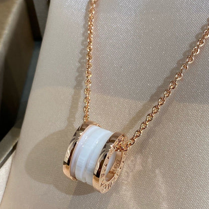 [Everoly JW]ZERO 1 WHITE CERAMIC PINK GOLD NECKLACE
