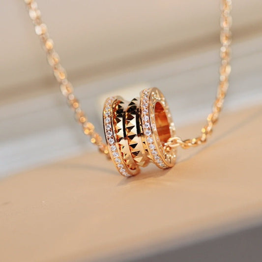 [Everoly JW]ZERO 1 ROCK PEDANT PINK GOLD NECKLACE
