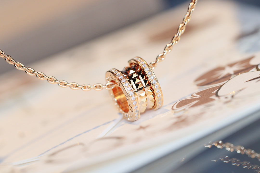 [Everoly JW]ZERO 1 ROCK PEDANT PINK GOLD NECKLACE