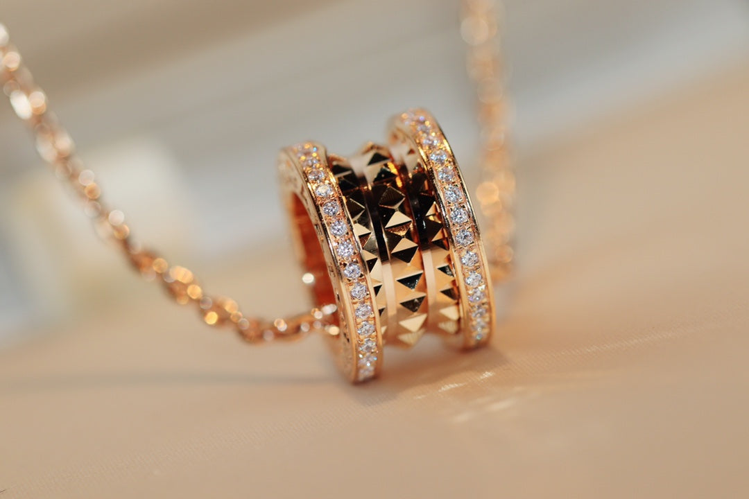 [Everoly JW]ZERO 1 ROCK PEDANT PINK GOLD NECKLACE