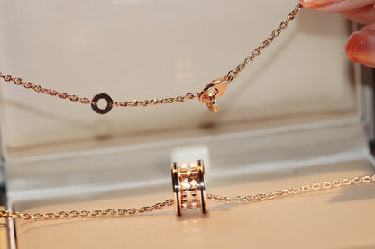 [Everoly JW]ZERO 1 ROCK PEDANT PINK GOLD BLACK NECKLACE