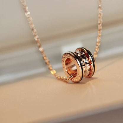 [Everoly JW]ZERO 1 ROCK PEDANT PINK GOLD BLACK NECKLACE