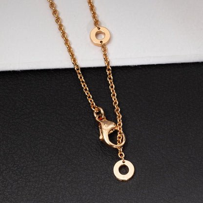[Everoly JW]ZERO 1 WHITE CERAMIC PINK GOLD DIAMOND NECKLACE