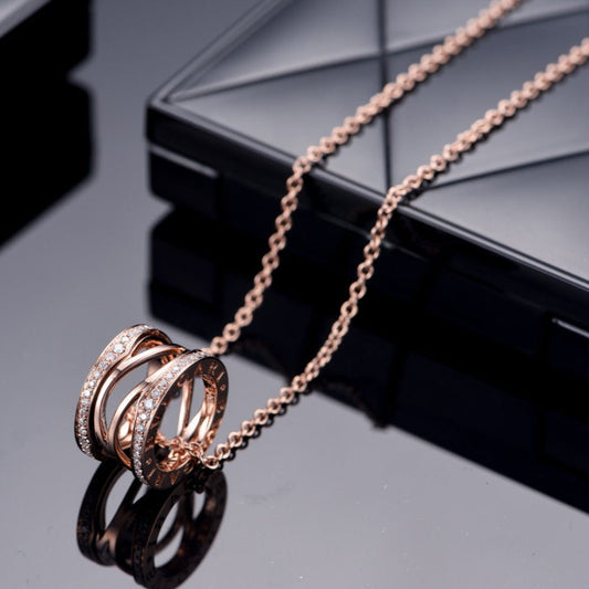 [Everoly JW]ZERO 1 PINK GOLD DIAMOND OPEN NECKLACE