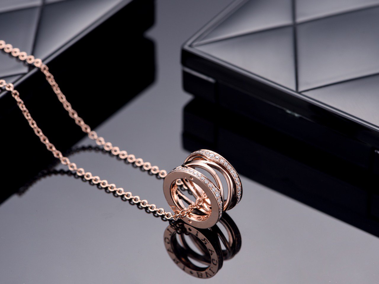 [Everoly JW]ZERO 1 PINK GOLD DIAMOND OPEN NECKLACE