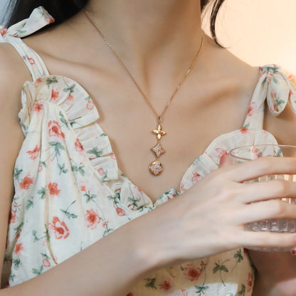 [Everoly JW]STAR AND SUN DIAMOND PINK GOLD NECKLACE
