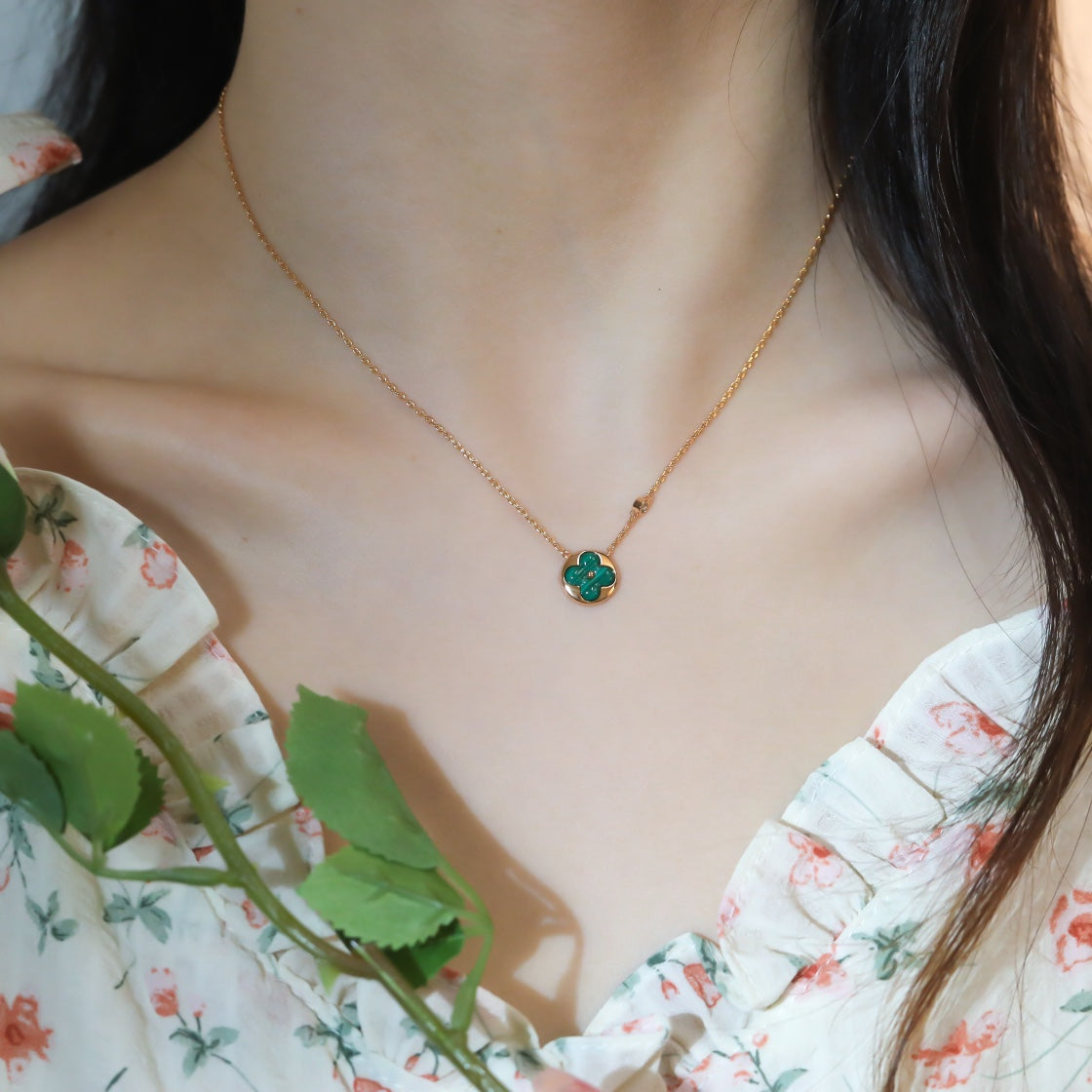 [Everoly JW]SUN PEDANT PINK GOLD 1 DIAMOND NECKLACE