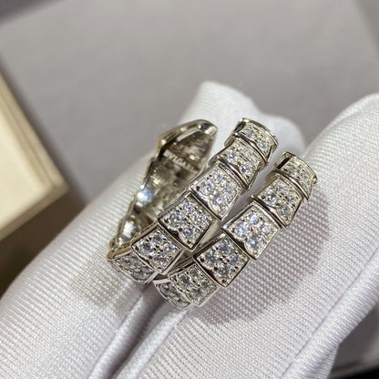 [Everoly JW]SERPENTI DOUBLE RING SILVER DIAMOND PAVED