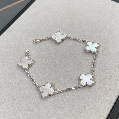 [Everoly JW]CLOVER SILVER MOP 5 MOTIF BRACELET