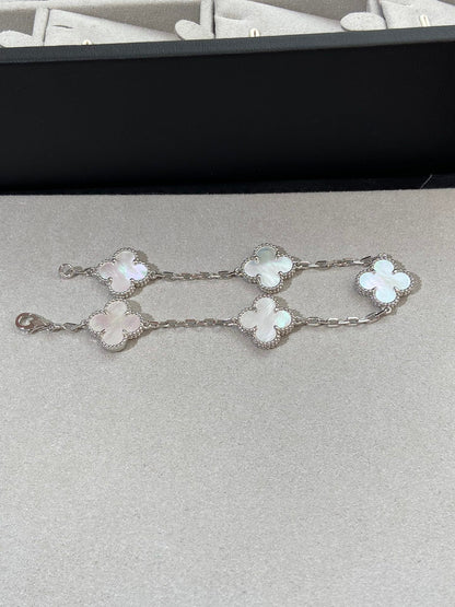 [Everoly JW]CLOVER SILVER MOP 5 MOTIF BRACELET