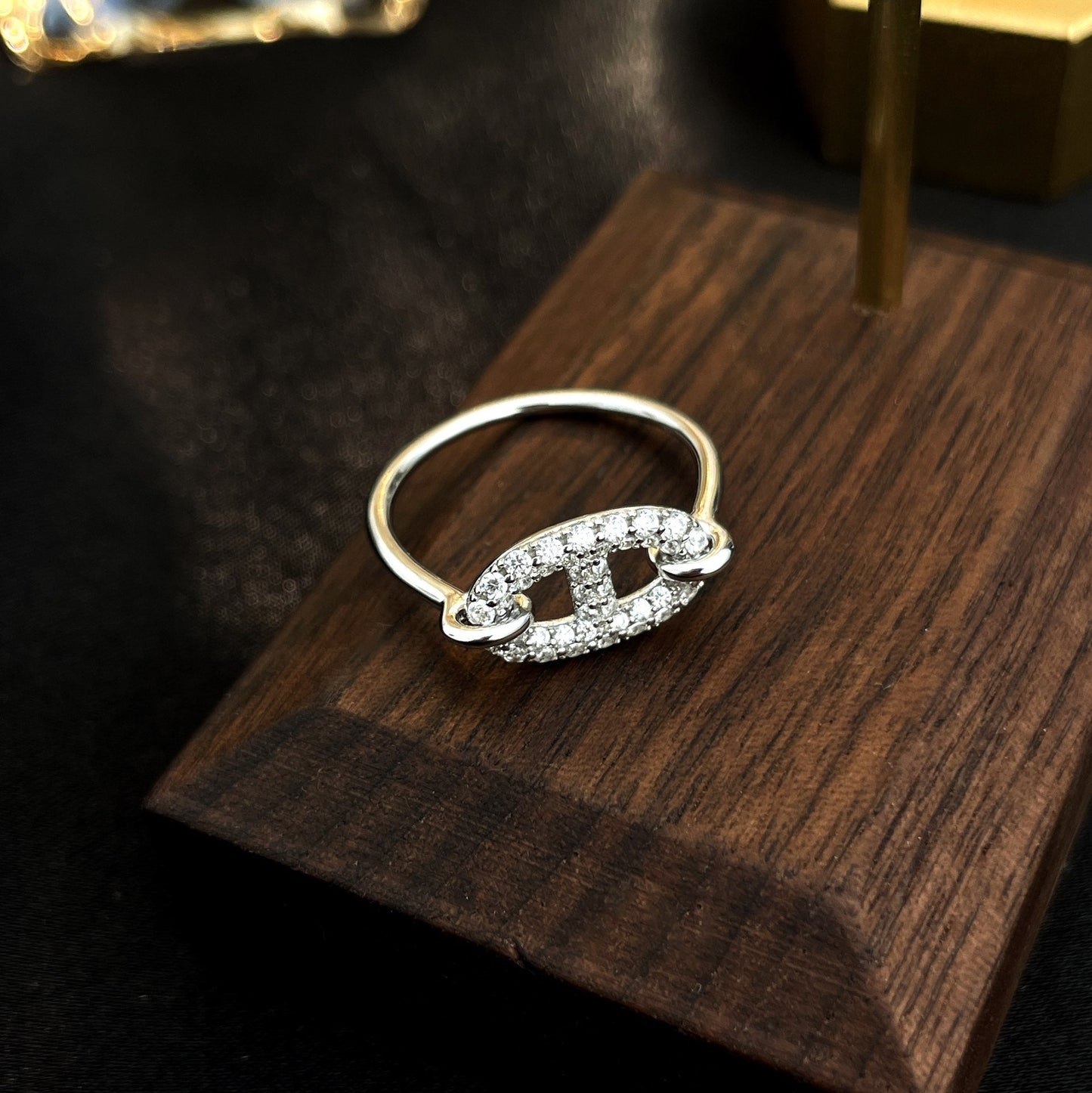 [Everoly JW]Runder kleiner silberner Diamantring
